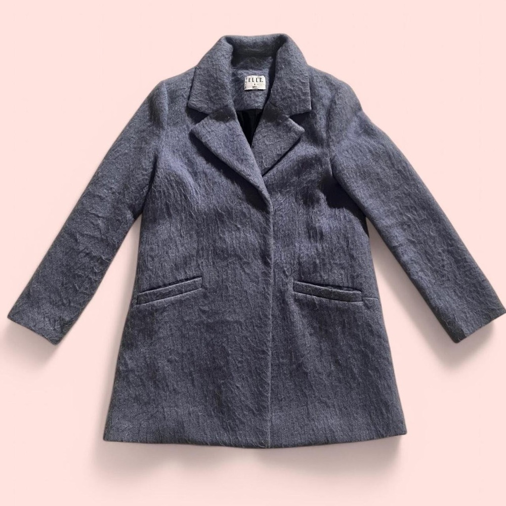Elle brand light blue wool blend coat - 8